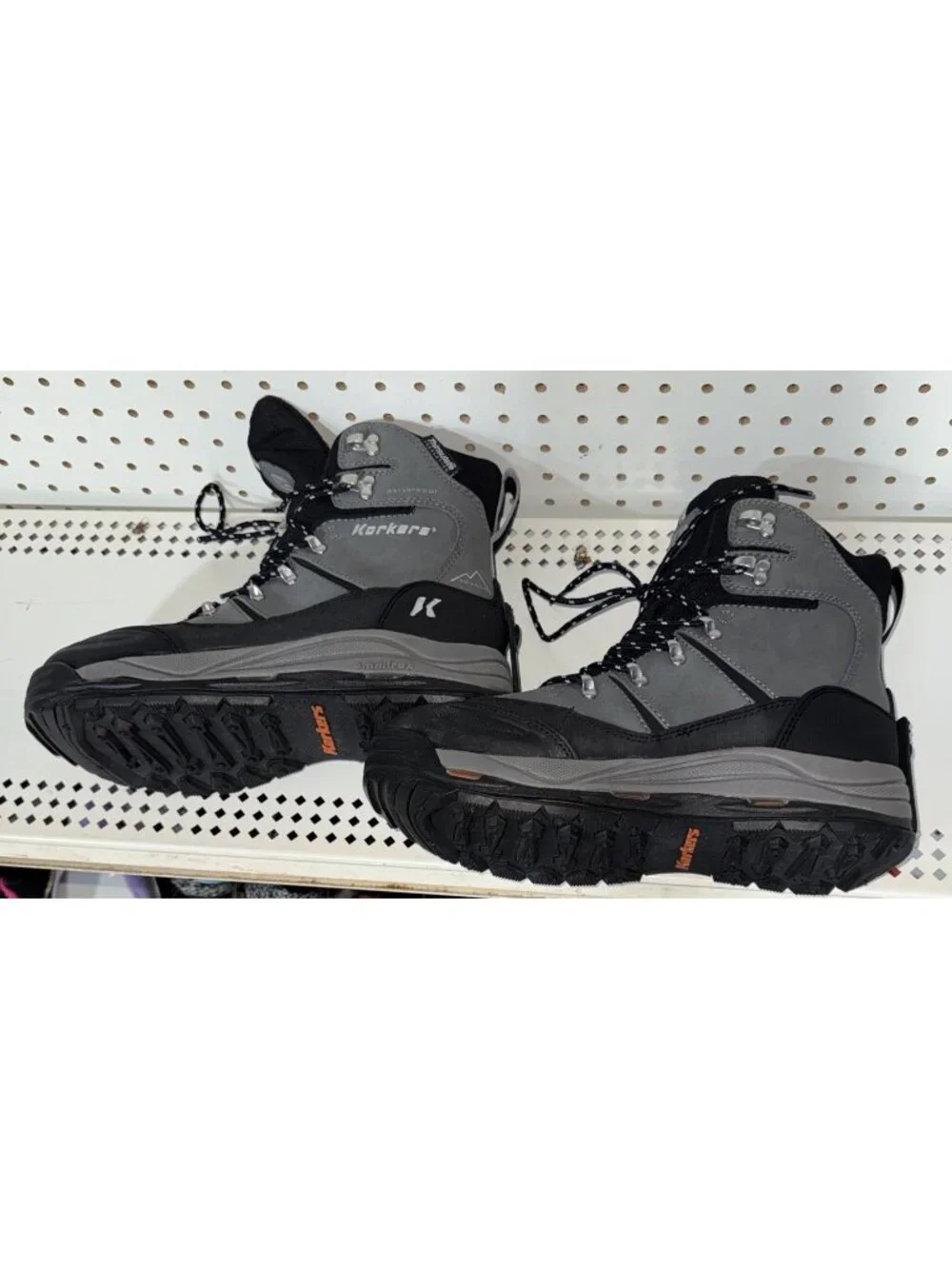 Korkers SnowJack Mens Leather Insulated WP Winter Snow Boots Size 9 Gray Black